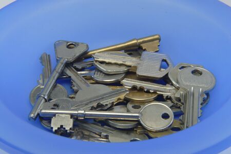 A dish full of old keys