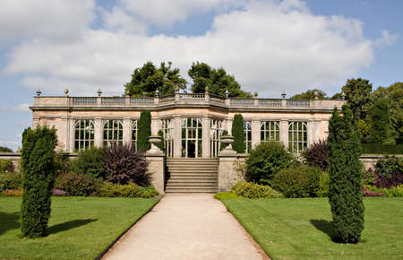 A beautiful stately home surrounded by wonderful gardensの写真素材