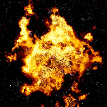 A huge fireball from an explosionの写真素材