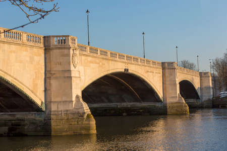 View of Chiswick Bridge, over the River Thames, London, UKの写真素材