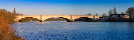 Panorama of Chiswick Bridge, over the River Thames, London, UK