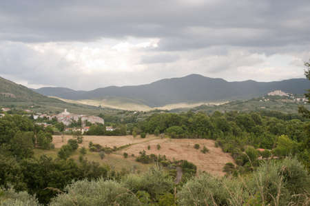 Landscape in Lazio (Italy) near Rieti at summerの写真素材