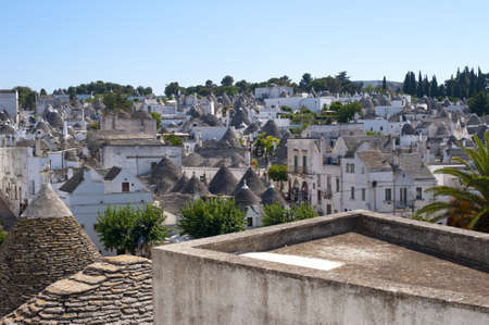 Alberobello (Bari, Puglia, Italy): Panoramic view of the trulli townの写真素材