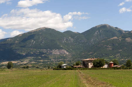 Landscape between Lazio and Umbria at summerの写真素材