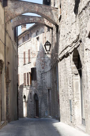 Old typical street of Todi (Perugia, Umbria, Italy)のeditorial素材