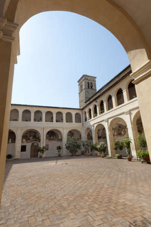 Court of ancient palace in Bevagna (Perugia, Umbria, Italy)のeditorial素材