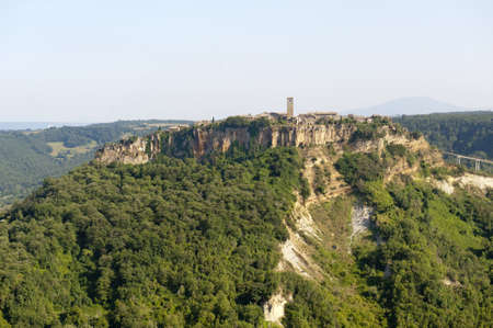 Civita di Bagnoregio (Viterbo, Lazio, Italy(, the historic village surrounded by calanquesのeditorial素材