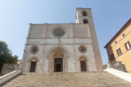 The medieval cathedral of Todi (Perugia, Umbria, Italy), facadeのeditorial素材