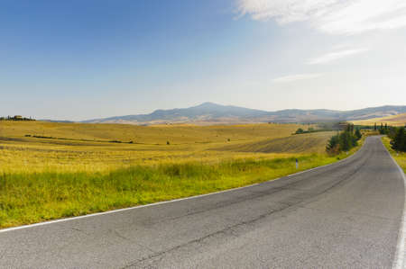 Landscape in Val d'Orcia (Siena, Tuscany, Italy) at summer