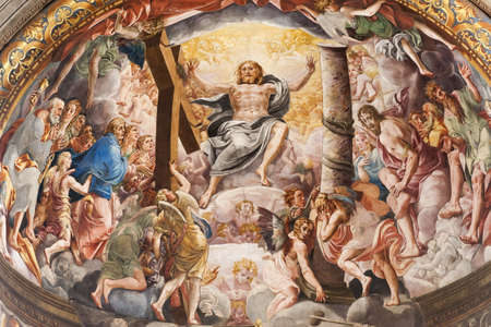 Parma (Emilia-Romagna, Italy), the medieval cathedral, interior: painting (16th century), Cristo...