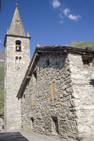 Bonneval-sur-Arc  Rhone-Alpes, France  - Ancient village in the French Alps at summerの写真素材