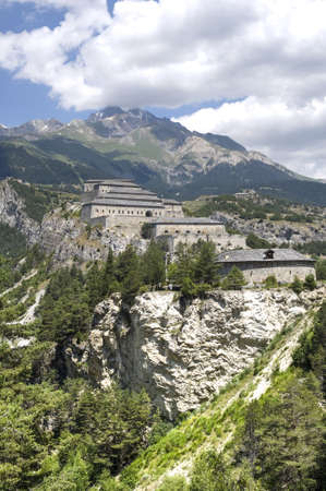 Fortress near Modane (Rhone-Alpes, France). Panoramic view at summerのeditorial素材