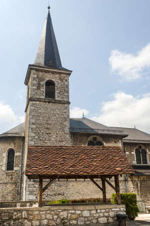 Les Echelles (Savoie, Rhone-Alpes, France) - The ancient churchの写真素材