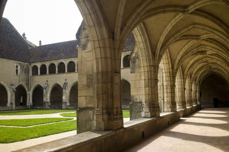 Bourg-en-Bresse (Ain, Rhone,-Alpes, France) - Cloister with gardenのeditorial素材
