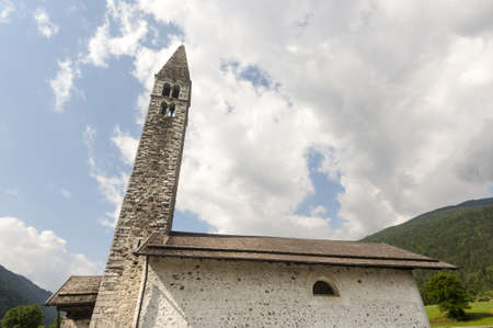 Ancient church of Sant Antonio Abate at Pelugo  Trento の写真素材