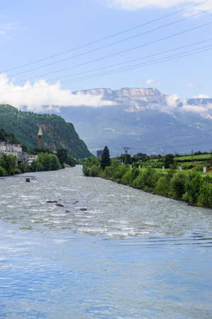 The Isarco Valley near Bolzano  Trentino Alto Adige, Italy  at summerの写真素材
