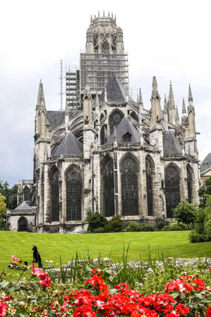 Rouen (Seine-Maritime, Haute-Normandie, France) - Exterior of the Saint-Ouen church, in gothic...