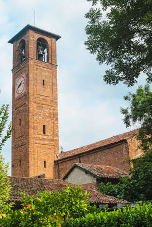 Mirazzano (Milan, Lombardy, Italy), old typical village with churchの写真素材