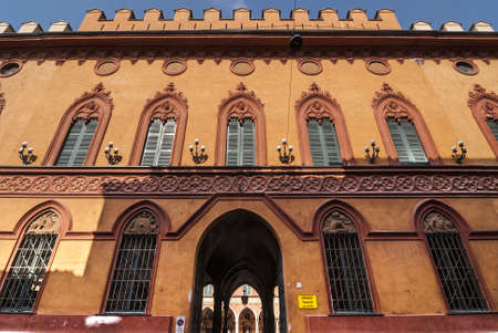Cremona (Lombardy, Italy) - Front of the ancient Trecchi Palaceのeditorial素材