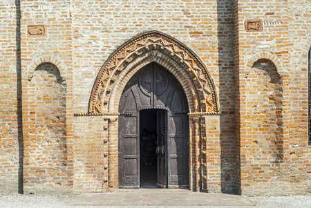 Felonica (Mantua, Lombardy, Italy) - Ancient church in romanesque style near the Po riverの写真素材