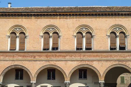 Ferrara (Emilia Romagna, Italy) - Detail of an historic palace with portico