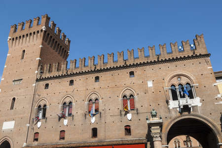 Ferrara (Emilia Romagna, Italy) - Historic buildings near the Cathedralのeditorial素材