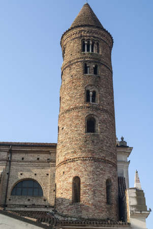 Ravenna (Emilia Romagna, Italy) - Belfry of the San Giovanni Battista church, in Romanesque styleの写真素材