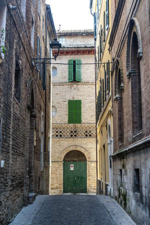 Osimo (Ancona, Marches, Italy) - Street with old buildingsの写真素材