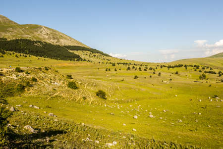 Gran Sasso d'Italia, Road of Vasto (L'Aquila, Abruzzi, Italy) - Mountain landscape at summerの写真素材
