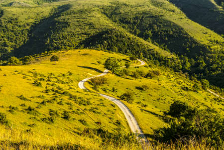 Gran Sasso d'Italia, Road of Vasto (L'Aquila, Abruzzi, Italy) - Mountain landscape at summerの写真素材