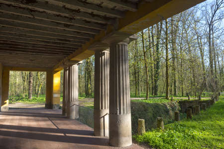 Monza Park (Milan, Lombardy, Italy) - Cantone watermill, ancient building, at early springの写真素材