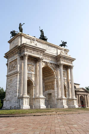 Milan  Italy  - Arco della Pace in a sunny dayの写真素材