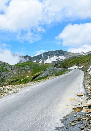 Colle dell'Agnello (Val Varaita, Cuneo, Piedmont, Italy), mountain landscape at summerの写真素材
