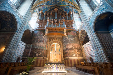 Albi (Tarn, Midi-Pyrenees, France) - Interior of the historic cathedral at morningのeditorial素材