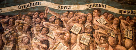 Albi (Tarn, Midi-Pyrenees, France) - Interior of the historic cathedral at morning: frescoのeditorial素材