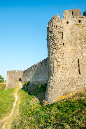 Carcassonne (Aude, Languedoc-Roussillon, France) - The medieval wallsのeditorial素材