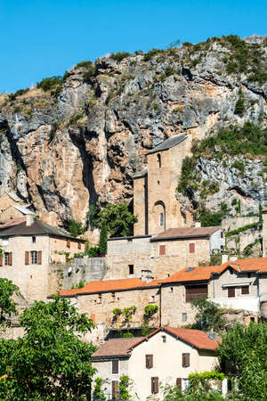 Peyre, old village near Millau (Aveyron, Midi-Pyrenees, France)の写真素材