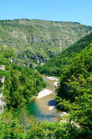 Gorges du Tarn (Lozere, Linguedoc-Roussillon, France), famous canyon at summer.の写真素材