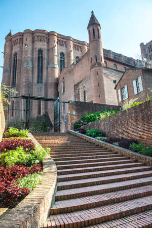 Albi (Tarn, Midi-Pyrenees, France) - Exterior of the historic cathedralの写真素材