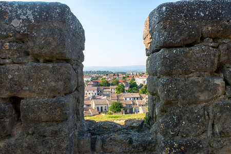 Carcassonne (Aude, Languedoc-Roussillon, France) - The medieval wallsの写真素材