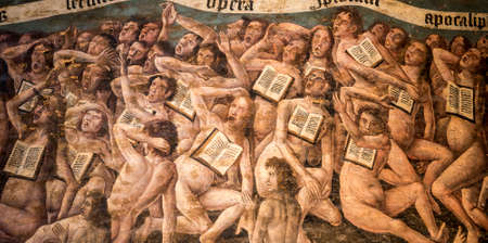 Albi (Tarn, Midi-Pyrenees, France) - Interior of the historic cathedral at morning: frescoのeditorial素材