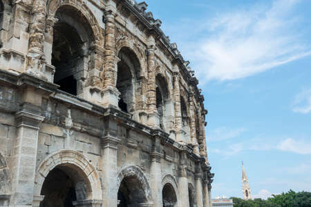 Nimes (Gard, Languedoc-Roussillon, France), Les Arenes, Roman Amphitheatreの写真素材
