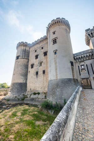 Tarascon (Bouches-du-Rhone, Provence-Alpes-Cote-d'Azur, France) - The medieval castle on the riverのeditorial素材