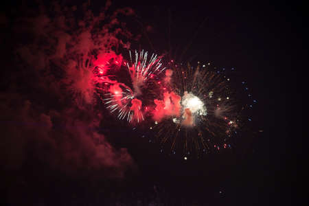 Toulon (Var, Provence-Alpes-Cote d'Azur, France): traditional fireworks at july 14th