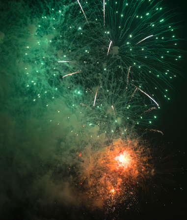 Toulon (Var, Provence-Alpes-Cote d'Azur, France): traditional fireworks at july 14thの写真素材