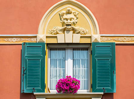 Passo dei Giovi (Genova, Liguria, Italy), facade of old houseのeditorial素材