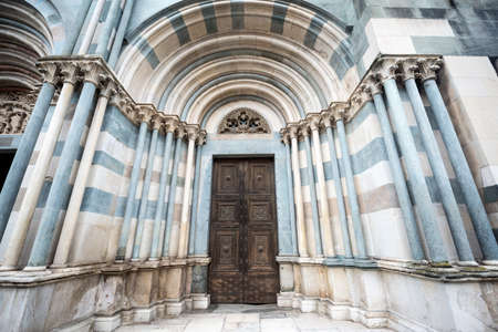 Vercelli (Piedmont, Italy): facade of the Sant'Andrea church, of medieval eraの写真素材
