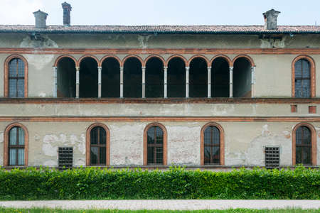Bernate (Milan, Lombardy, Italy), the historic building known as Palazzo VIsconti, built in 15th centuryの写真素材