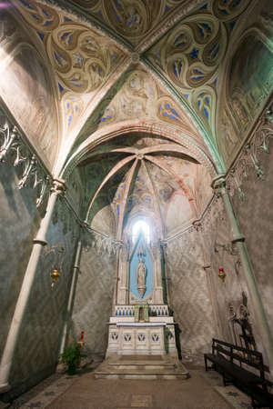 Vercelli (Piedmont, Italy): interior of the Sant'Andrea church, of medieval era. Chapel.のeditorial素材