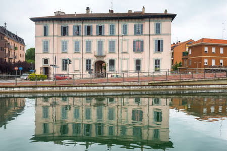 Historic palace in Gaggiano (Milan, Lombardy, Italy), along the Naviglio Grandeのeditorial素材